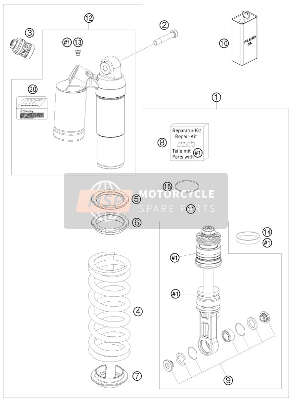 KTM 690 DUKE ORANGE Japan 2010 Shock Absorber for a 2010 KTM 690 DUKE ORANGE Japan