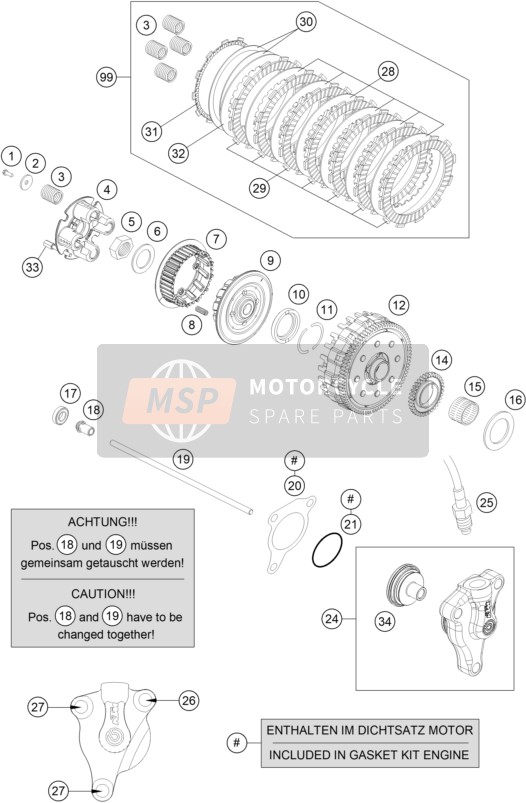 26632066000, Pistonkit Output Zyl. Dot 27mm, KTM, 1