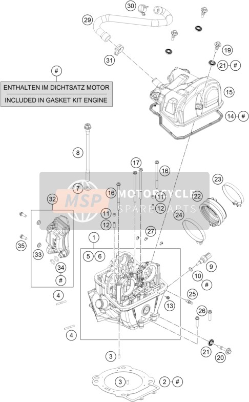 76030084100, Engine Exhaust Cylinderhead, KTM, 0