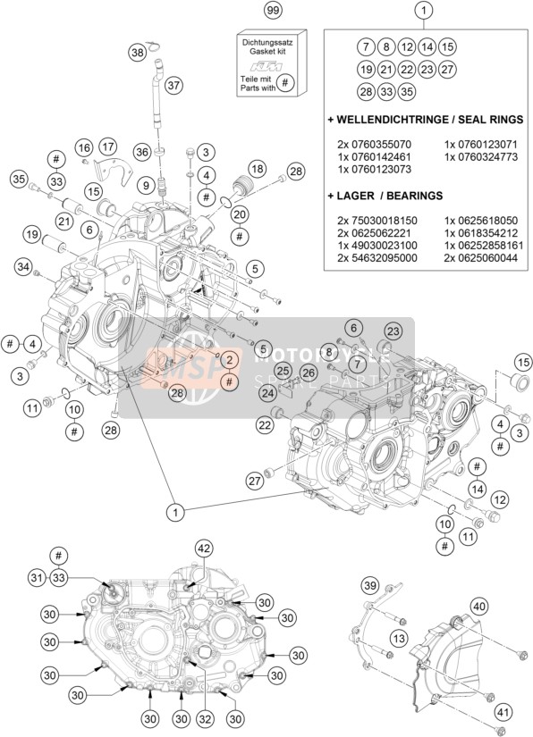 KTM 690 Duke, orange Europe 2017 MOTORGEHÄUSE für ein 2017 KTM 690 Duke, orange Europe