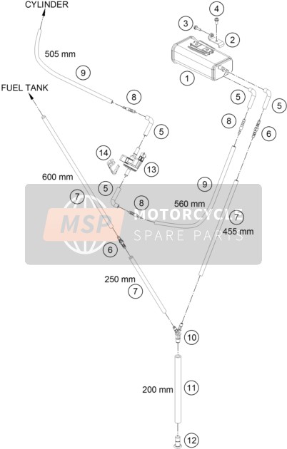 KTM 690 DUKE ORANGE China 2017 Evaporative Canister for a 2017 KTM 690 DUKE ORANGE China
