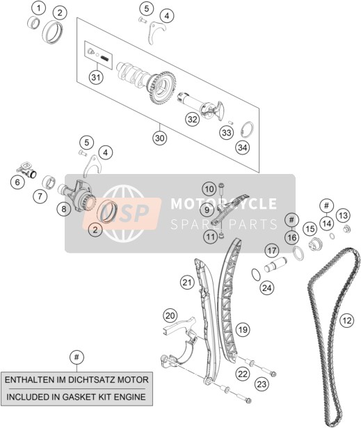 KTM 690 Duke, orange Europe 2017 Timing Drive for a 2017 KTM 690 Duke, orange Europe