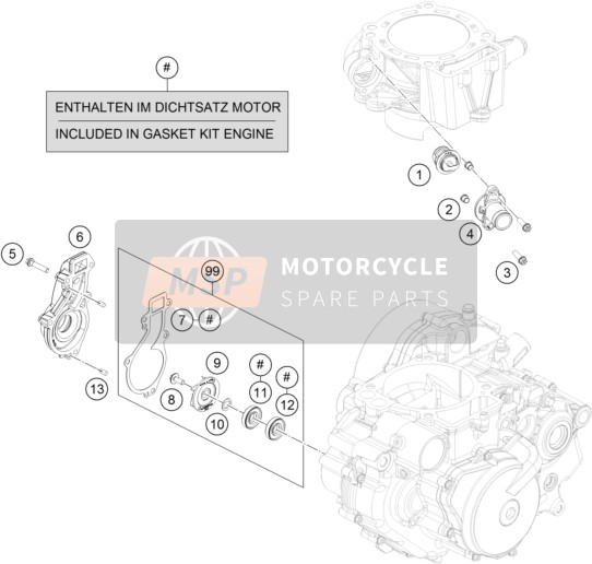 KTM 690 DUKE ORANGE China 2017 Water Pump for a 2017 KTM 690 DUKE ORANGE China