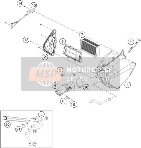 KTM 690 Duke, orange Europe 2019 Air Filter for a 2019 KTM 690 Duke, orange Europe