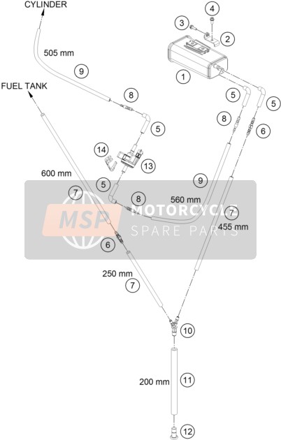 KTM 690 Duke, orange USA 2019 Evaporative Canister for a 2019 KTM 690 Duke, orange USA