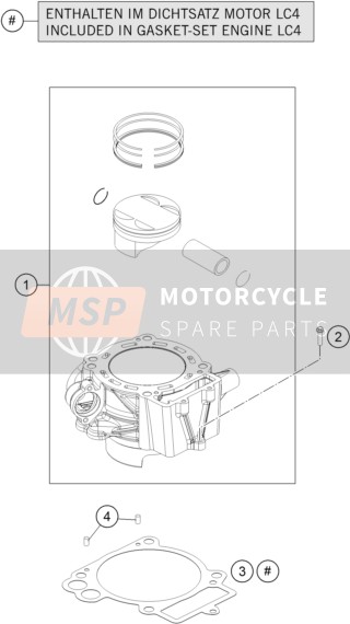 KTM 690 DUKE ORANGE ABS USA 2016 Cylinder for a 2016 KTM 690 DUKE ORANGE ABS USA