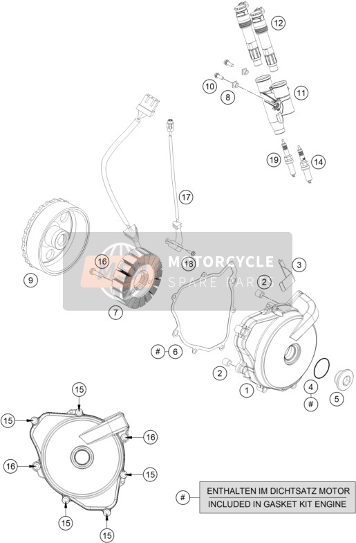 KTM 690 DUKE ORANGE ABS USA 2016 Ignition System for a 2016 KTM 690 DUKE ORANGE ABS USA