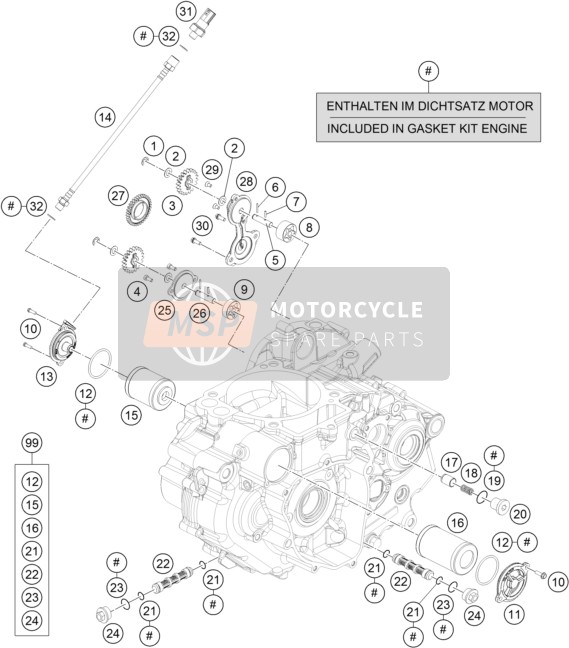 KTM 690 DUKE ORANGE ABS China 2016 Lubricating System for a 2016 KTM 690 DUKE ORANGE ABS China