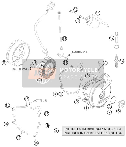 KTM 690 DUKE R Europe 2010 Ignition System for a 2010 KTM 690 DUKE R Europe