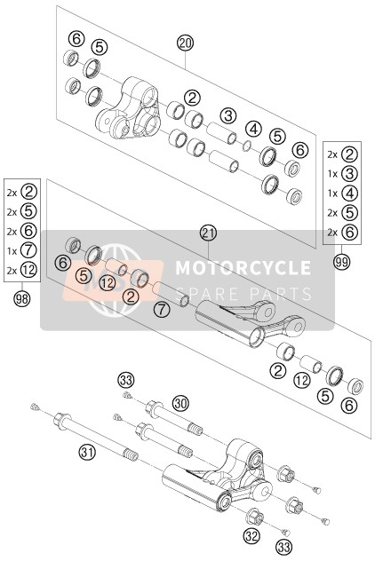 KTM 690 DUKE R AU, GB 2010 Pro Lever Linking for a 2010 KTM 690 DUKE R AU, GB