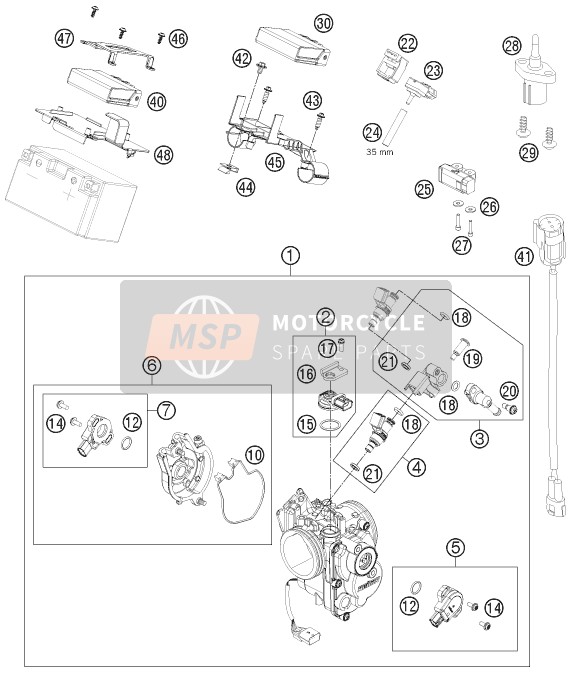 KTM 690 DUKE R Japan 2010 Cuerpo del acelerador para un 2010 KTM 690 DUKE R Japan