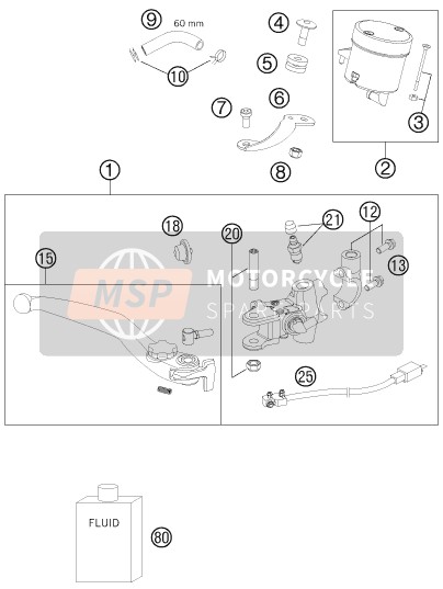 KTM 690 DUKE R AU, GB 2011 Bremssteuerung vorne für ein 2011 KTM 690 DUKE R AU, GB