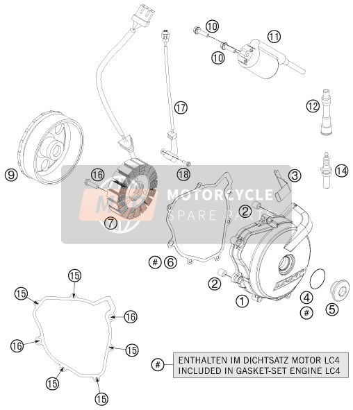 KTM 690 DUKE R AU, GB 2011 ZÜNDANLAGE für ein 2011 KTM 690 DUKE R AU, GB