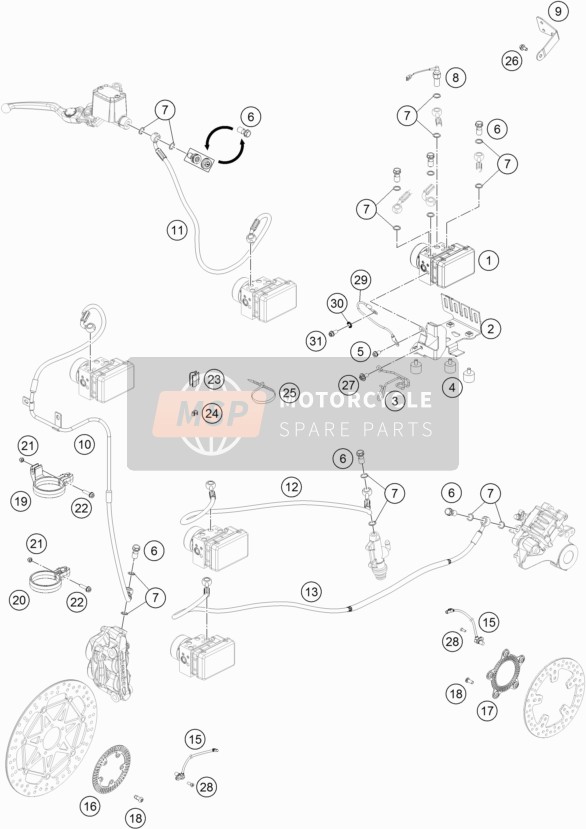 76001170100, Clamping Brake Pipe, KTM, 0