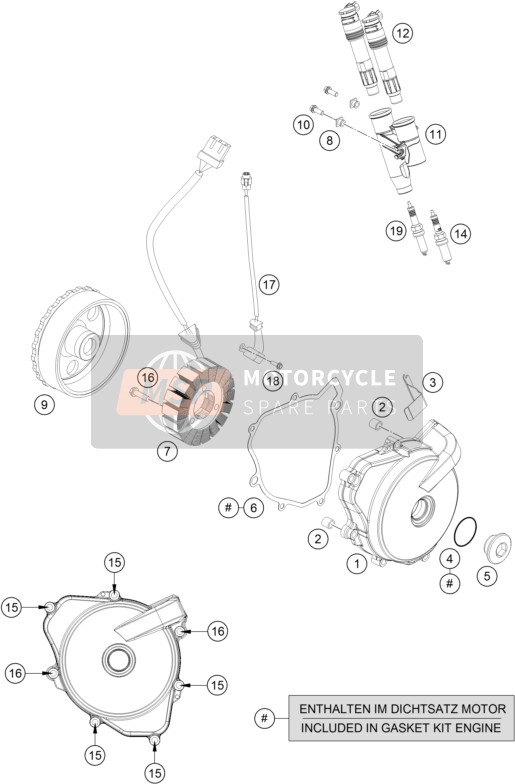 KTM 690 DUKE R Europe 2017 Système de mise à feu pour un 2017 KTM 690 DUKE R Europe