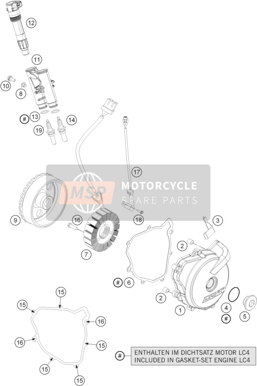 KTM 690 DUKE R ABS Europe 2013 Système de mise à feu pour un 2013 KTM 690 DUKE R ABS Europe