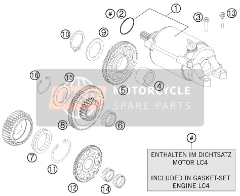 KTM 690 DUKE R ABS Australia 2014 Arrancador eléctrico para un 2014 KTM 690 DUKE R ABS Australia