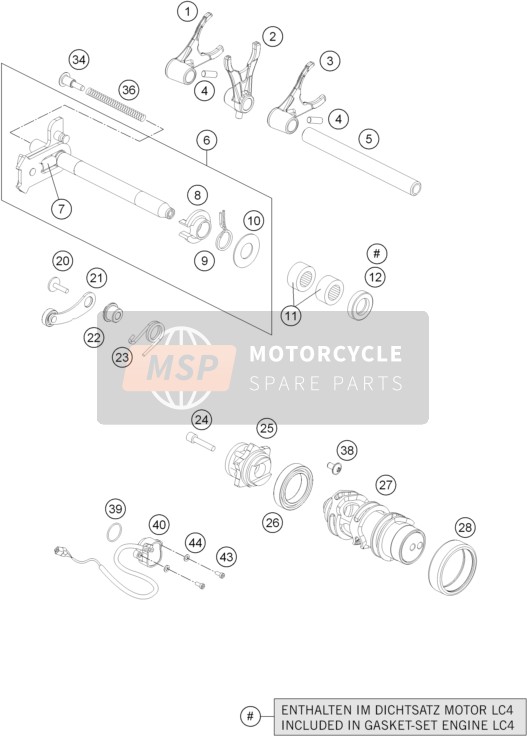 KTM 690 DUKE R ABS Europe 2014 Mécanisme de changement de vitesse pour un 2014 KTM 690 DUKE R ABS Europe