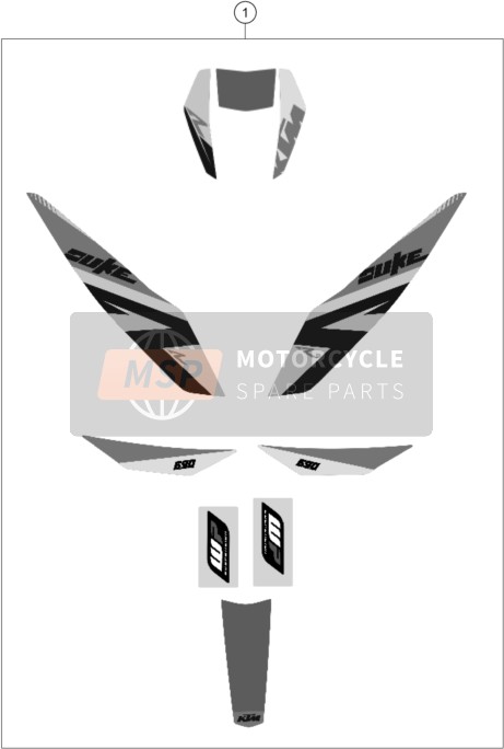 KTM 690 DUKE R ABS Australia 2015 Aufkleber für ein 2015 KTM 690 DUKE R ABS Australia