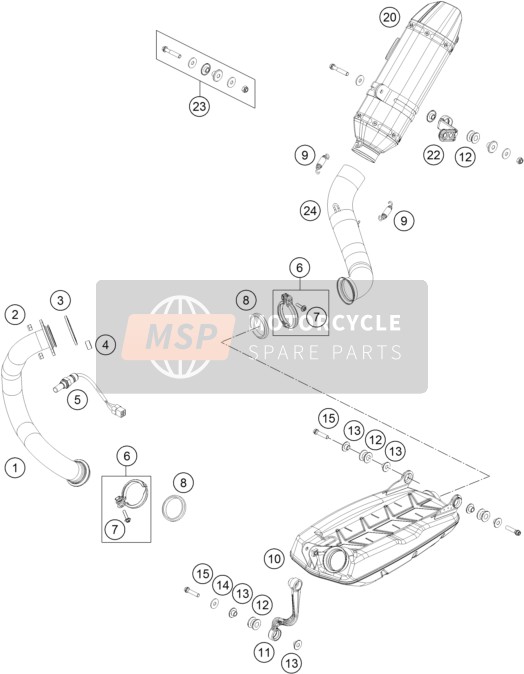 KTM 690 DUKE R ABS Australia 2015 Uitlaatsysteem voor een 2015 KTM 690 DUKE R ABS Australia