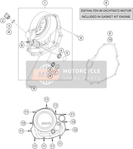 KTM 690 DUKE R ABS Europe 2016 Coperchio frizione per un 2016 KTM 690 DUKE R ABS Europe