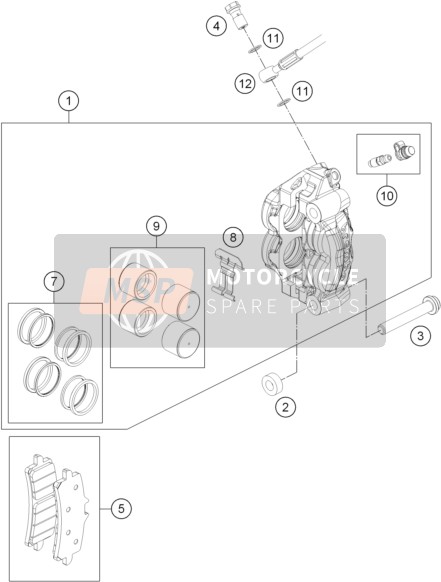 KTM 690 DUKE R ABS Australia 2016 Étrier de frein avant pour un 2016 KTM 690 DUKE R ABS Australia