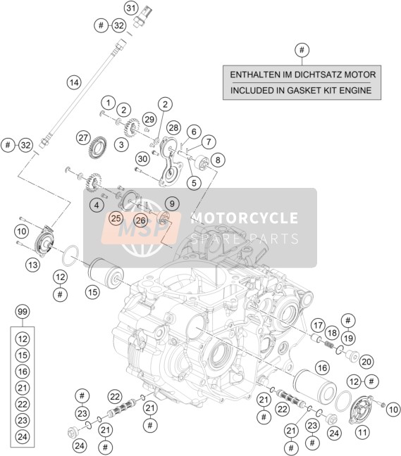 KTM 690 DUKE R ABS Europe 2016 Lubricating System for a 2016 KTM 690 DUKE R ABS Europe