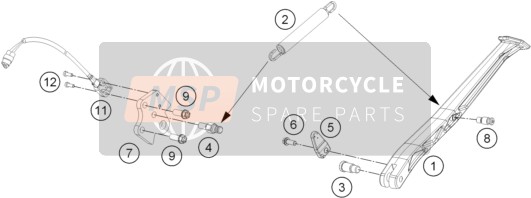 KTM 690 DUKE R ABS Australia 2016 SEITENSTÄNDER/STÄNDER MITTE für ein 2016 KTM 690 DUKE R ABS Australia