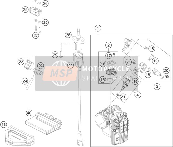 KTM 690 DUKE R ABS Europe 2016 Throttle Body for a 2016 KTM 690 DUKE R ABS Europe