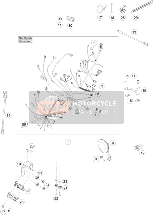 KTM 690 DUKE R ABS Europe 2016 Kabelboom voor een 2016 KTM 690 DUKE R ABS Europe