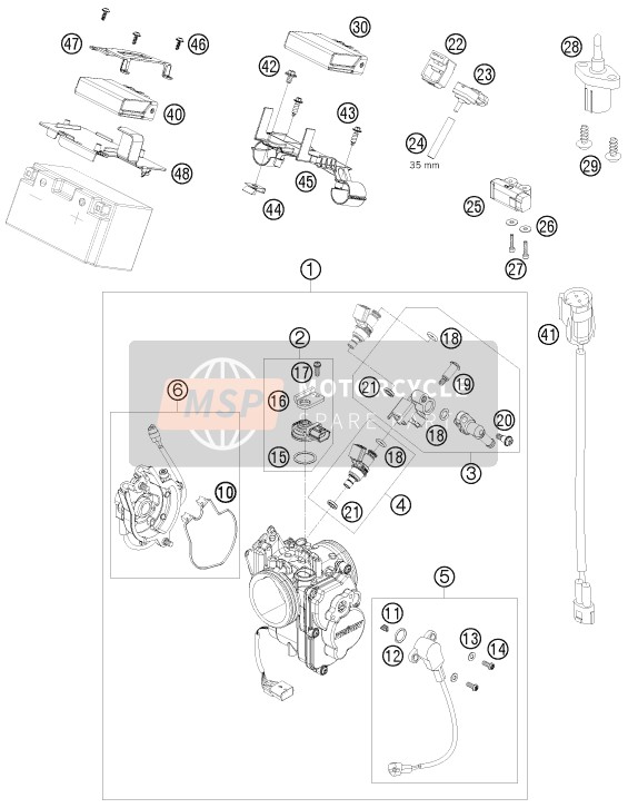 KTM 690 DUKE WHITE Europe 2009 Throttle Body for a 2009 KTM 690 DUKE WHITE Europe