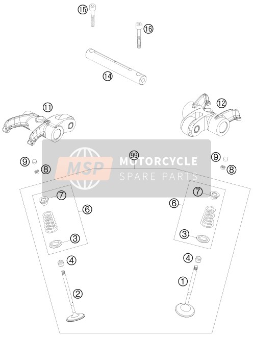 KTM 690 Duke, white USA 2009 Valve Drive for a 2009 KTM 690 Duke, white USA