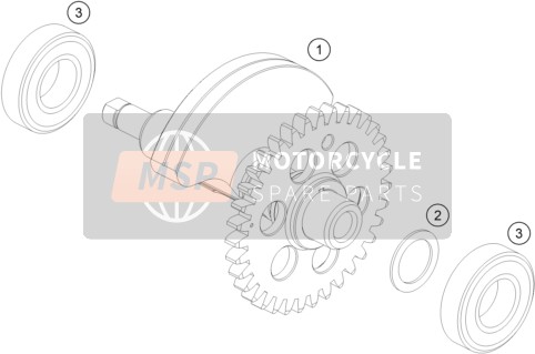 KTM 690 DUKE WHITE Europe 2017 Arbre d'équilibrage pour un 2017 KTM 690 DUKE WHITE Europe