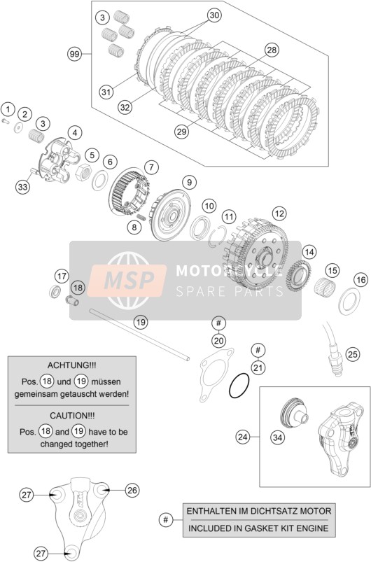 KTM 690 Duke, white USA 2018 Embrague para un 2018 KTM 690 Duke, white USA