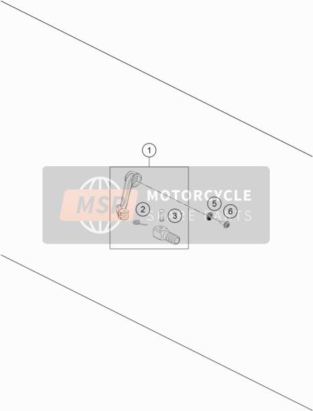 KTM 690 Duke, white USA 2018 Leva del cambio per un 2018 KTM 690 Duke, white USA