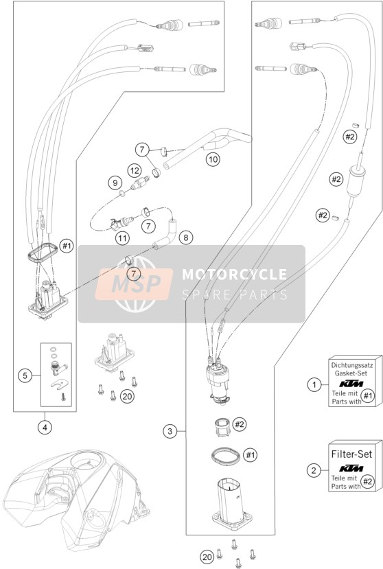 KTM 690 DUKE WHITE ABS Europe 2013 Benzine pomp voor een 2013 KTM 690 DUKE WHITE ABS Europe