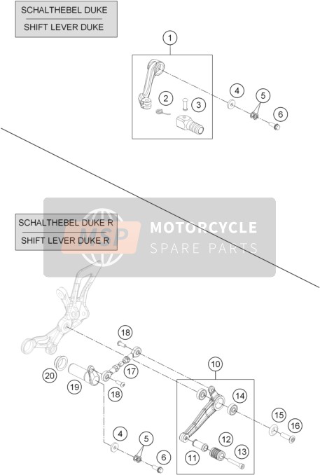 KTM 690 DUKE WHITE ABS Australia 2014 Palanca de cambio para un 2014 KTM 690 DUKE WHITE ABS Australia