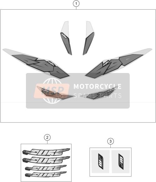 KTM 690 DUKE WHITE ABS USA 2015 Calcomanía para un 2015 KTM 690 DUKE WHITE ABS USA