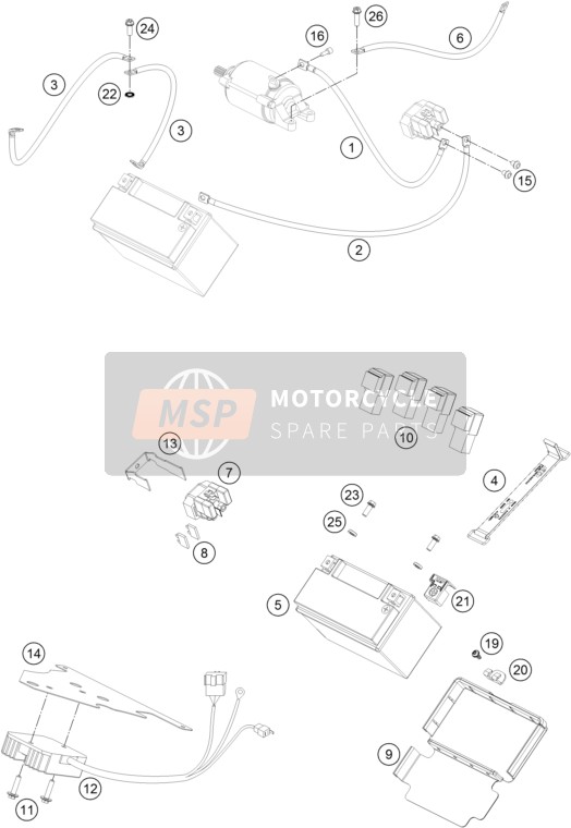 KTM 690 DUKE WHITE ABS USA 2016 Accu voor een 2016 KTM 690 DUKE WHITE ABS USA