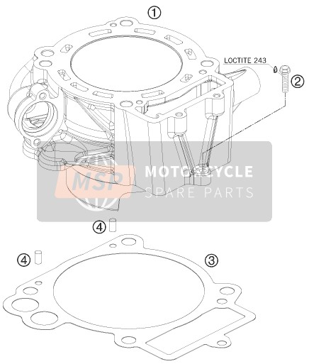 KTM 690 ENDURO AU, GB 2008 Cilindro para un 2008 KTM 690 ENDURO AU, GB