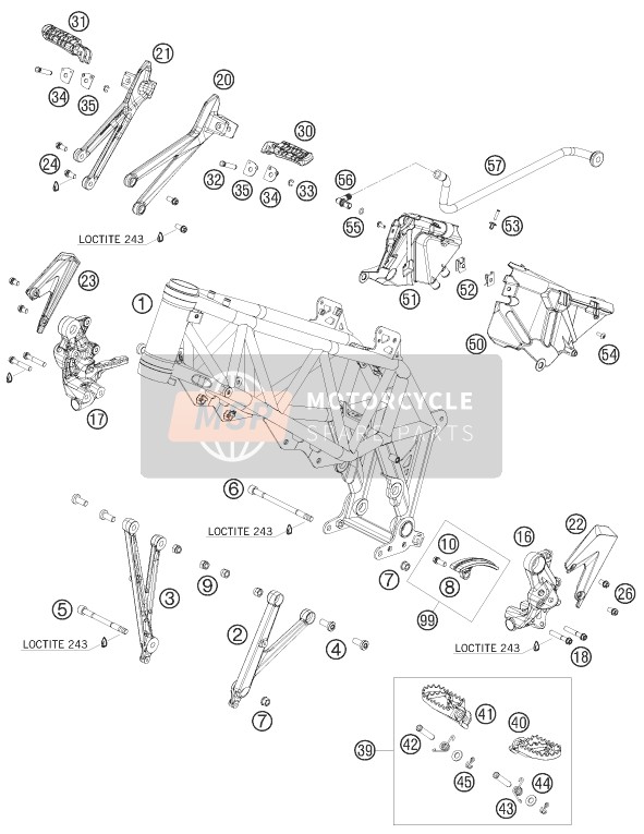 KTM 690 ENDURO AU, GB 2008 Frame for a 2008 KTM 690 ENDURO AU, GB