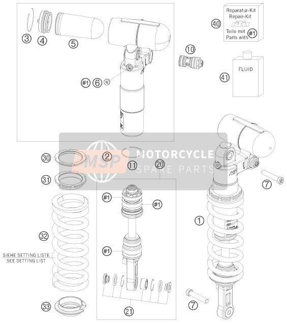 KTM 690 ENDURO AU, GB 2008 Shock Absorber for a 2008 KTM 690 ENDURO AU, GB