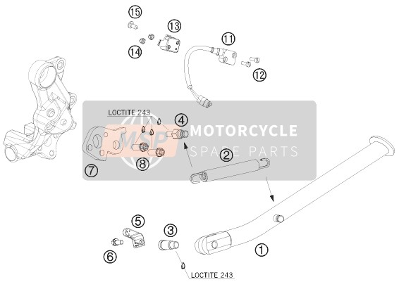 7650312300033, Side Stand L=295mm ENDURO08, KTM, 0