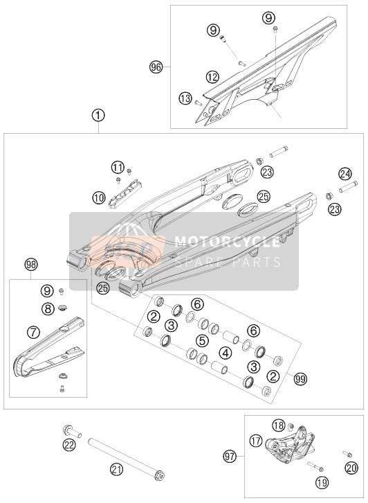 KTM 690 ENDURO AU, GB 2008 Swing Arm for a 2008 KTM 690 ENDURO AU, GB