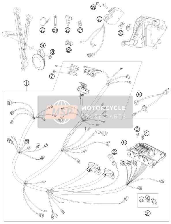 KTM 690 ENDURO AU, GB 2008 Cablaggio elettrico per un 2008 KTM 690 ENDURO AU, GB