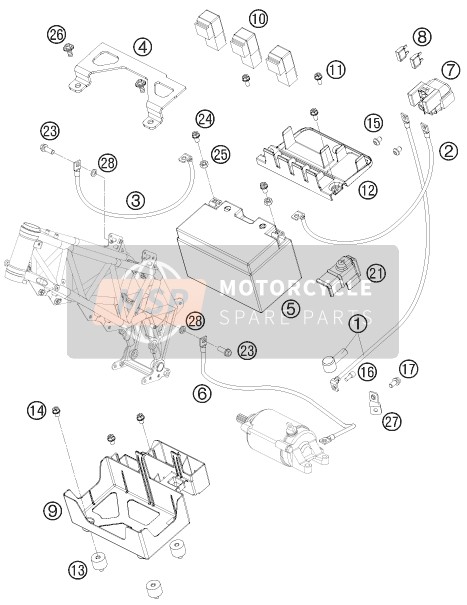 KTM 690 ENDURO AU, GB 2009 Batterie pour un 2009 KTM 690 ENDURO AU, GB