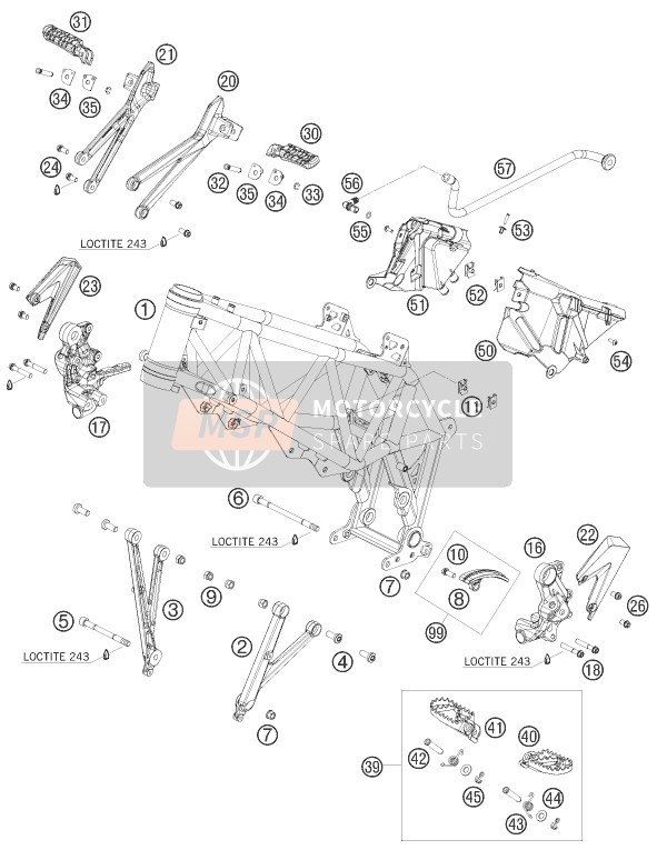 KTM 690 Enduro Europe 2009 Frame voor een 2009 KTM 690 Enduro Europe