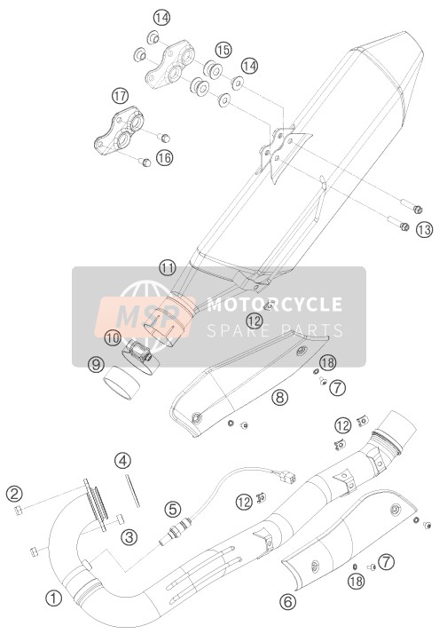 KTM 690 ENDURO R AU, GB 2009 Système d'échappement pour un 2009 KTM 690 ENDURO R AU, GB