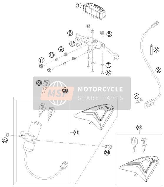 KTM 690 ENDURO R AU, GB 2009 Instruments / Lock System for a 2009 KTM 690 ENDURO R AU, GB