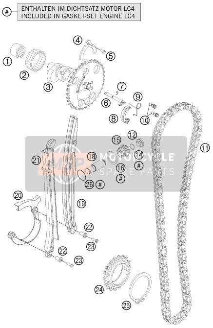 KTM 690 ENDURO R AU, GB 2009 Timing Drive for a 2009 KTM 690 ENDURO R AU, GB